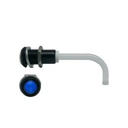 1 pcs - RHD-1100-2000-F9PZB67PR Bivar, Panel Mount Right Angle LED Light Pipe, Blue Round Lens