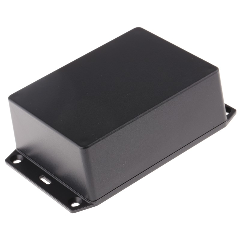 1 pcs - Hammond 1591 Series Black ABS Enclosure, IP54, Flanged, Black Lid, 109 x 81 x 41mm