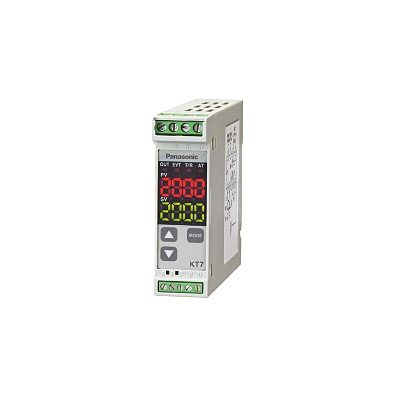 1 pcs - Panasonic KT7 PID Temperature Controller, 22.5 x 75mm, 1 Output Transistor, 100 - 240 V ac Supply Voltage