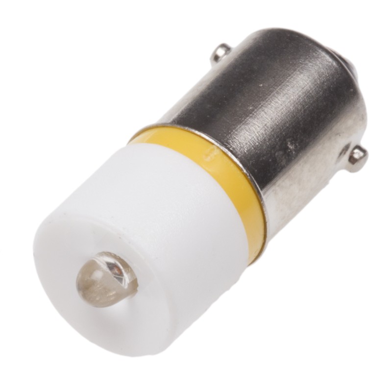 1 pcs - RS PRO Yellow LED Indicator Lamp, 12V ac/dc, BA9s Base, 10mm Diameter, 630mcd