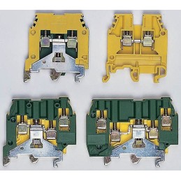 1 pcs - Entrelec SNA Series Green/Yellow Earth Terminal Block, 35mm², Single-Level, Screw Termination