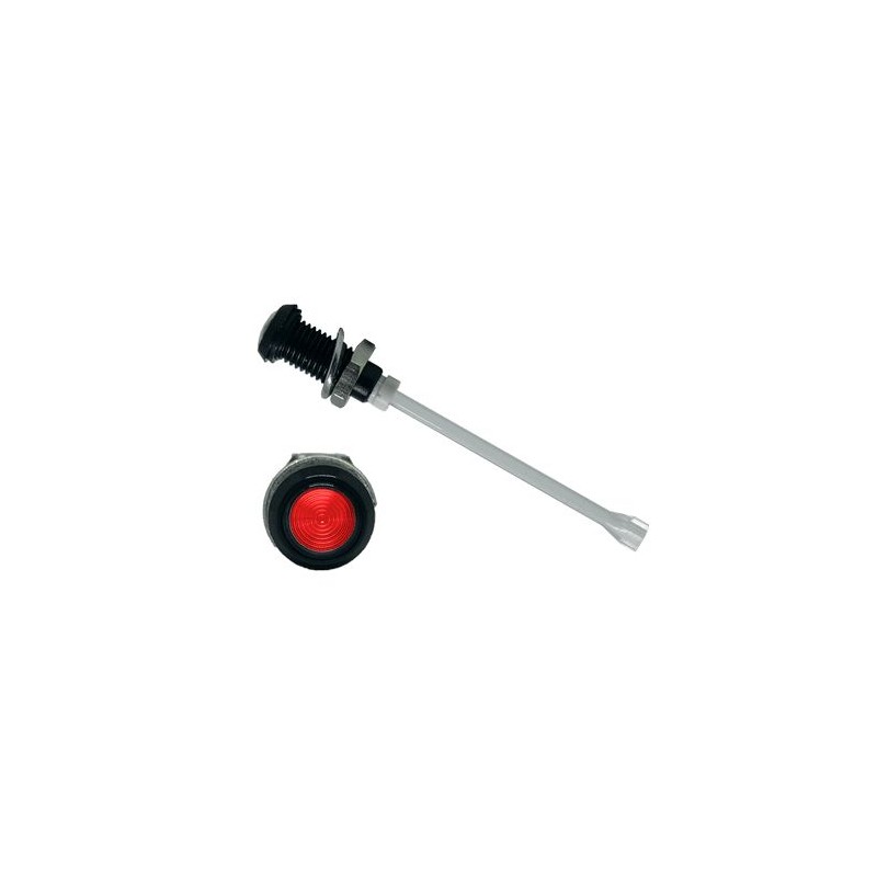1 pcs - RHD-1890-F9PZR67PR Bivar, Panel Mount Vertical LED Light Pipe, Red Round Lens