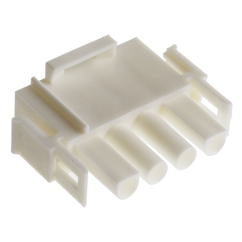 5 pcs - TE Connectivity, Universal MATE-N-LOK Male Connector Housing, 6.35mm Pitch, 4 Way, 1 Row
