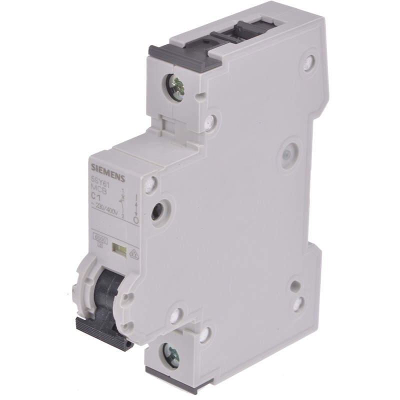 1 pcs - Siemens Sentron 5SY6 MCB, 1P, 1A Curve C, 230V AC, 72V DC, 6 kA Breaking Capacity