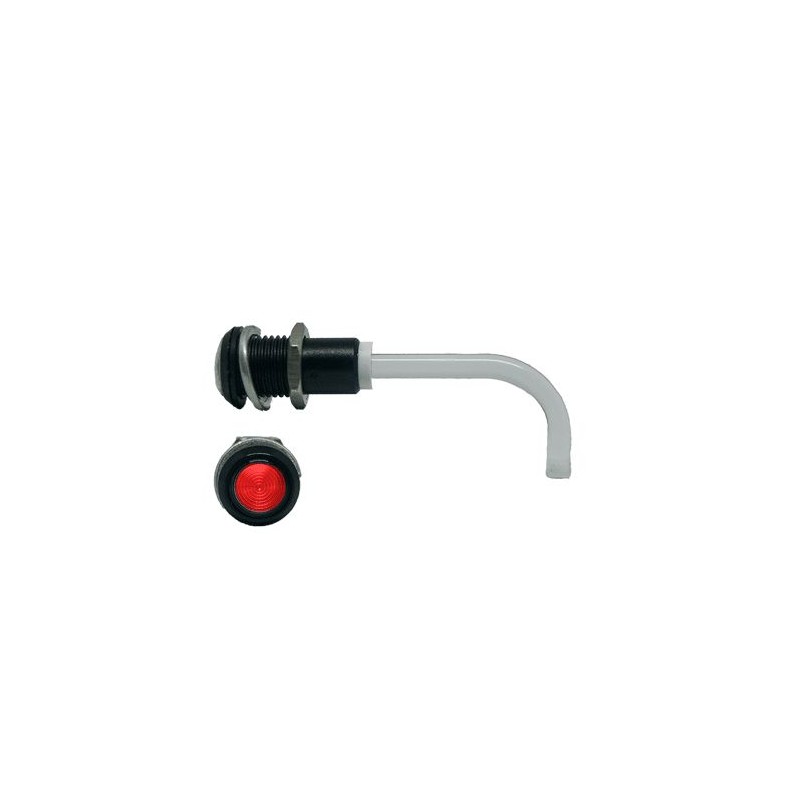 1 pcs - RHD-1100-3000-F9PZR67PR Bivar, Panel Mount Right Angle LED Light Pipe, Red Round Lens