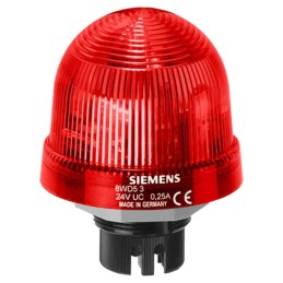 1 pcs - Siemens Red Rotating Beacon, 24 V ac/dc, Bayonet Mount, LED Bulb, IP65