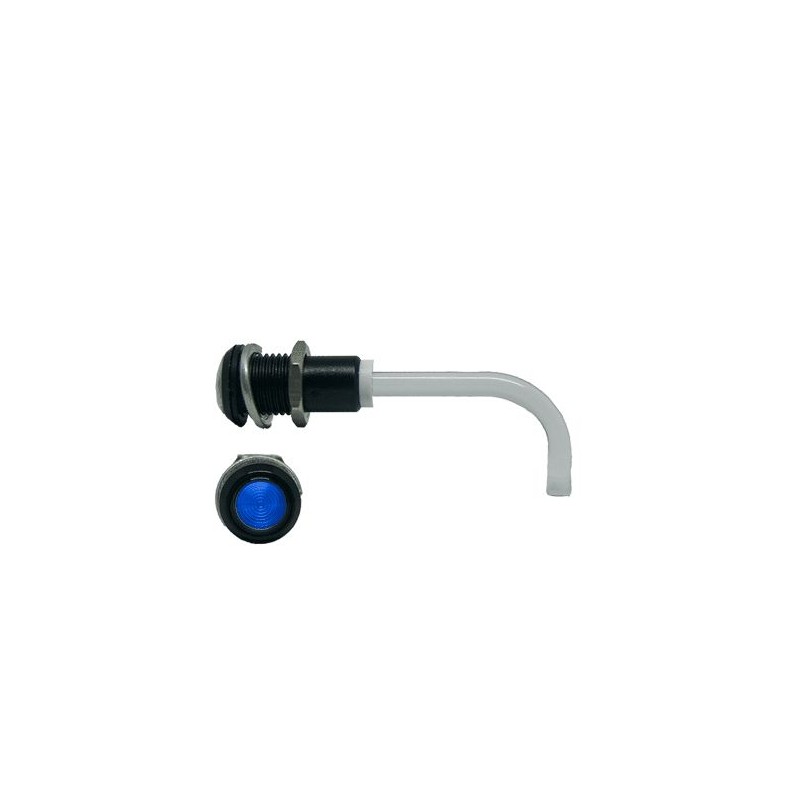 1 pcs - RHD-0900-3000-F9PZB67PR Bivar, Panel Mount Right Angle LED Light Pipe, Blue Round Lens