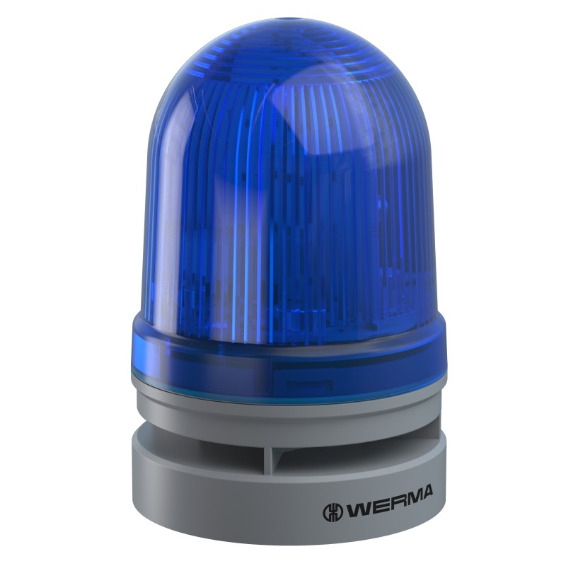 1 pcs - Werma 461 Series Blue Sounder Beacon, 12 V, IP65, Wall Mount, 114dB at 1 Metre