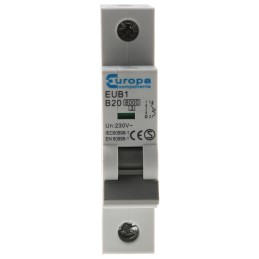 1 pcs - Europa EUB1 EUB MCB, 1P, 20A Curve B, 230V AC