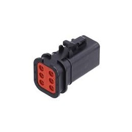 1 pcs : ATP06-6S-OMBLK - Automotive Connectors 6-Position Female Plug, Overmold Compatible, Black