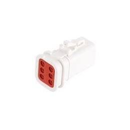1 pcs : ATP06-6S-OMWHT - Automotive Connectors 6-Position Female Plug, Overmold Compatible, White