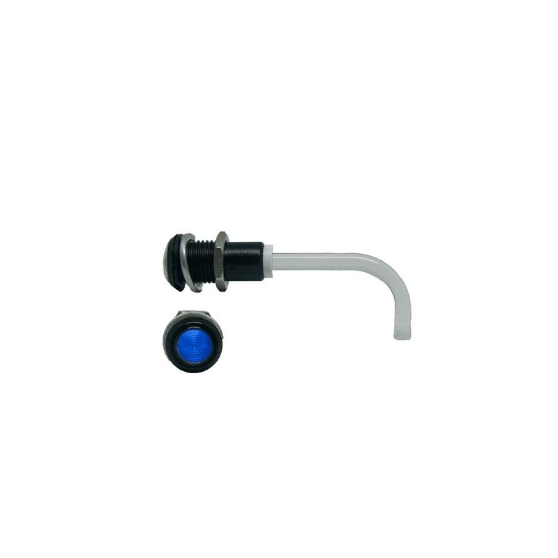 1 pcs - RHD-0900-1500-F9PZB67PR Bivar, Panel Mount Right Angle LED Light Pipe, Blue Round Lens
