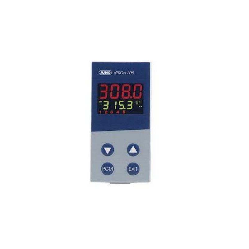 1 pcs - Jumo JUMO dTRON 308 Surface Mount Controller, 48 x 96mm 3 Input, 4 Output Relay, 110 - 240 V Supply Voltage