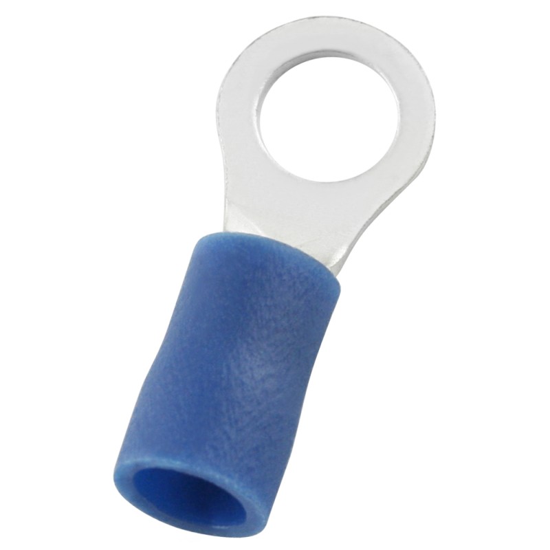 100 pcs - RS PRO Insulated Ring Terminal, 5.3mm Stud Size, 1.5mm² to 2.5mm² Wire Size, Blue