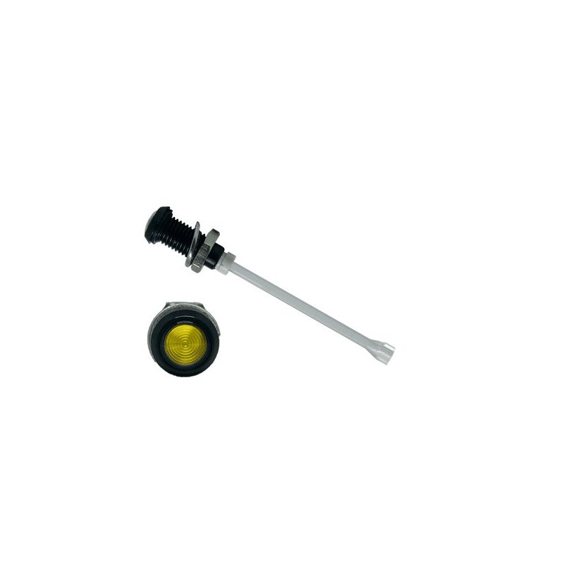 1 pcs - RHD-1390-F9PZY67PR Bivar, Panel Mount Vertical LED Light Pipe, Yellow Round Lens
