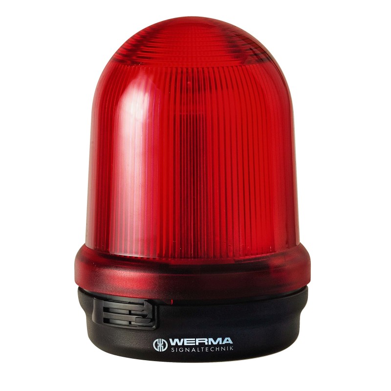 1 pcs - Werma 828 Series Red Flashing Light Module, 24 V dc, Surface, LED Bulb