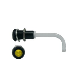 1 pcs - RHD-0700-3000-F9PZY67PR Bivar, Panel Mount Right Angle LED Light Pipe, Yellow Round Lens