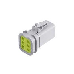 1 pcs : ATP06-6S-OMRDGRY - Automotive Connectors 6-Position Female Plug, Overmold Compatible, Reduced Diameter Seal, Grey