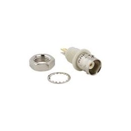 1 pcs : 031-10-RFXG1 - RF Connectors / Coaxial Connectors BULKHEAD JACK 50ohm S-CUP GROUND TAB