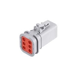 1 pcs : ATP06-6S-OMGRY - Automotive Connectors 6-Position Female Plug, Overmold Compatible, Grey