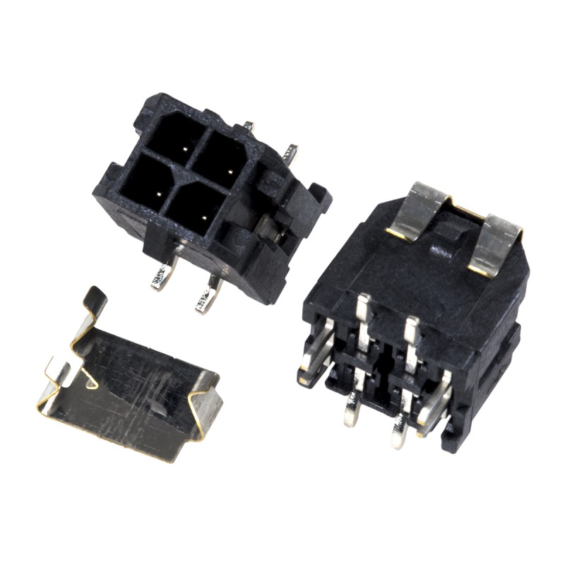 5 pcs - Molex Micro-Fit 3.0 Series Straight Surface Mount PCB Header, 4 Contact(s), 3.0mm Pitch, 2 Row(s), Shrouded