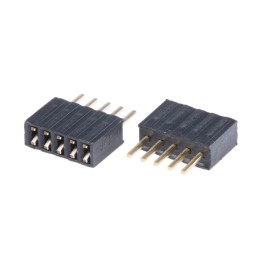 5 pcs - HARWIN Straight Through Hole Mount PCB Socket, 5-Contact, 1-Row, 1.27mm Pitch, Solder Termination