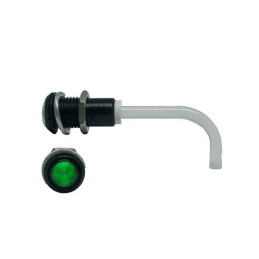 1 pcs - RHD-0900-1500-F9PZG67PR Bivar, Panel Mount Right Angle LED Light Pipe, Green Round Lens