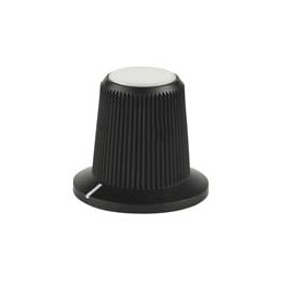 1 pcs : AT4104B - Knobs & Dials WHITE TIPPED ROTARY KNOB FR & MR SERIES
