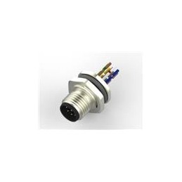 1 pcs : T4171020008-002 - Circular Metric Connectors M12,REAR MOUNT,MALE, A, 8P, 0.5M WIRE
