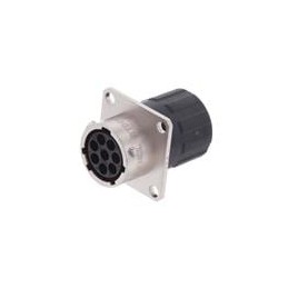 1 pcs : RT00128SNHEC - Standard Circular Connector Receptacle, Square Flange, 8 Position, Female, Shell Size 12, and End Cap wit