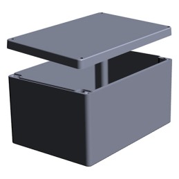 1 pcs - RS PRO Aluminium Enclosure, IP66, Grey Lid, 180 x 330 x 230mm
