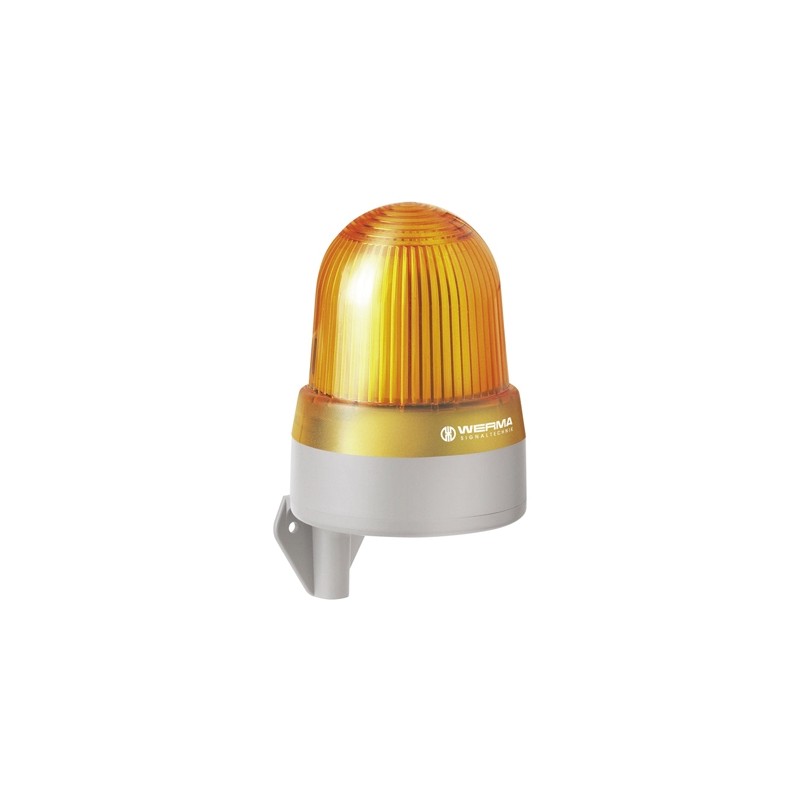 1 pcs - Werma 433 Series Yellow Sounder Beacon, 10 - 48 V ac/dc, Bracket Mount, 112dB at 1 Metre