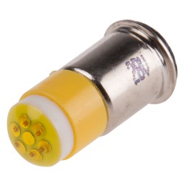 1 pcs - RS PRO Yellow LED Indicator Lamp, 28V dc, Midget Flange Base, 6mm Diameter, 45mcd