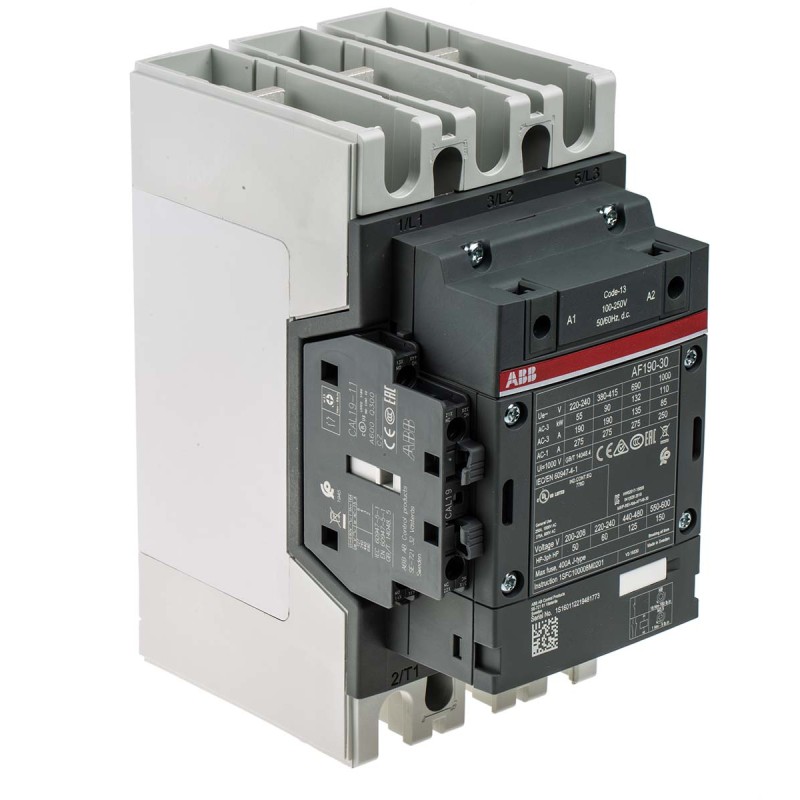 1 pcs - ABB AF Series Contactor, 230 V ac Coil, 3-Pole, 275 A, 90 kW, 3NO, 690 V ac
