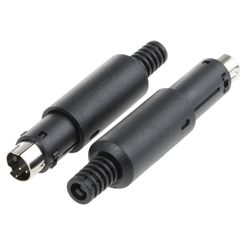 5 pcs - RS PRO 4 Pole Miniature Din Plug, 1A, 100 V ac, Male, Cable Mount