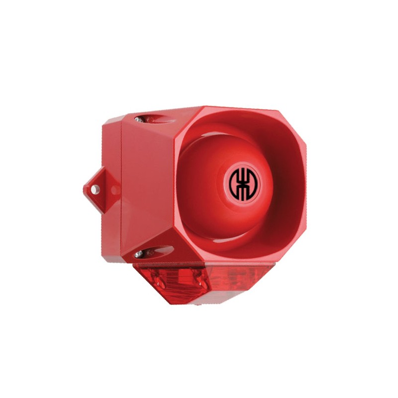1 pcs - Werma 439 Series Red Sounder Beacon, 115 - 230 V, IP65, Wall Mount, 98dB at 1 Metre