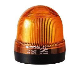 1 pcs - Werma 222 Series Yellow Flashing Beacon, 230 V, Base Mount, Xenon Bulb