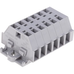 5 pcs - Wago 260 Series Grey Terminal Strip, 1.5mm², Single-Level, Cage Clamp Termination