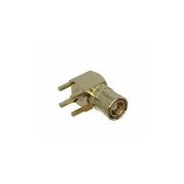 1 pcs : RF3-04A-T-00-50-G - RF Connectors / Coaxial Connectors SMB PLUG RA PCB 50OHM 4GHZ BRS B