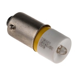 1 pcs - RS PRO Yellow LED Indicator Lamp, 24V ac/dc, BA9s Base, 10mm Diameter, 630mcd