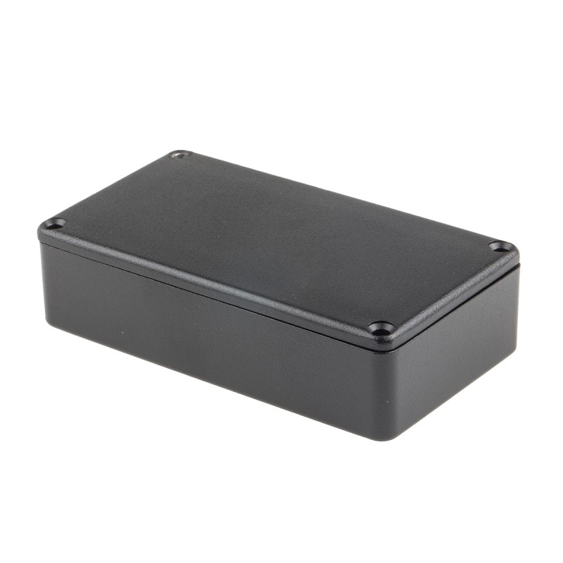 1 pcs - RS PRO Black Die Cast Aluminium Enclosure, Black Lid, 114.5 x 63.6 x 30.3mm