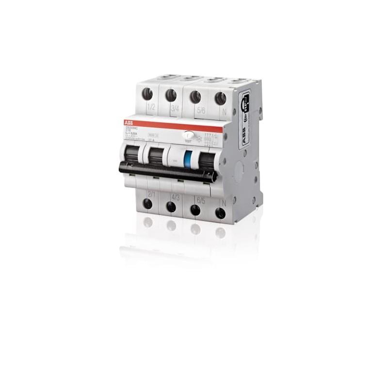 1 pcs - ABB RCBO, 20A Current Rating, 4P Poles, 30mA Trip Sensitivity