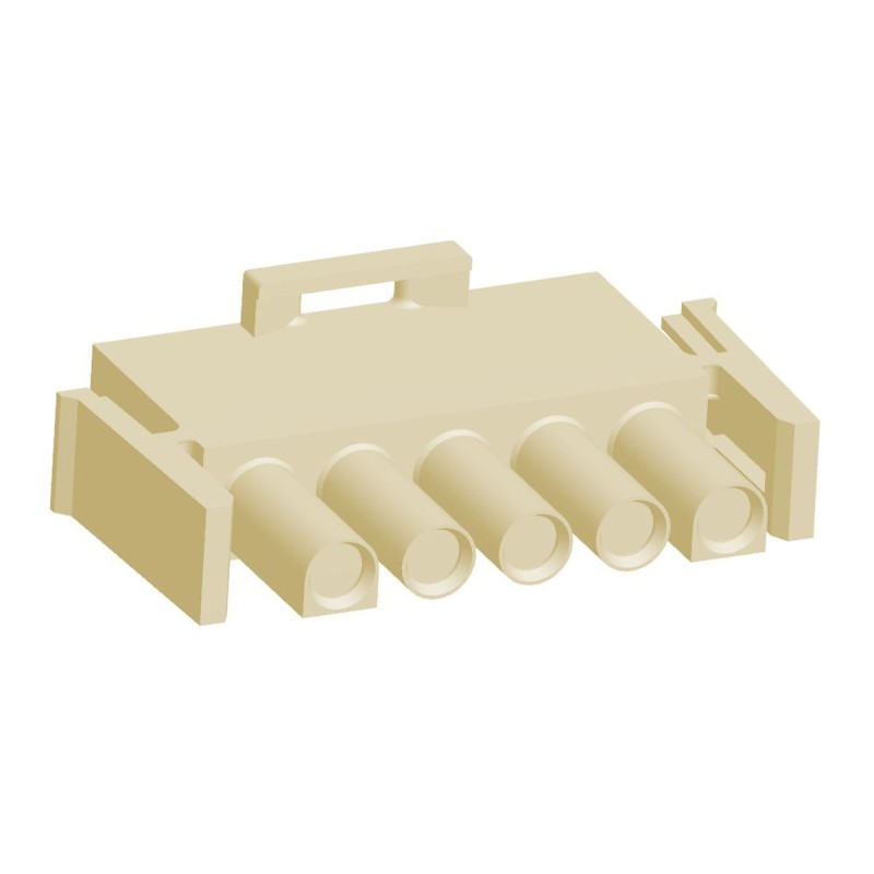 5 pcs - TE Connectivity, Universal MATE-N-LOK Male Connector Housing, 6.35mm Pitch, 5 Way, 1 Row