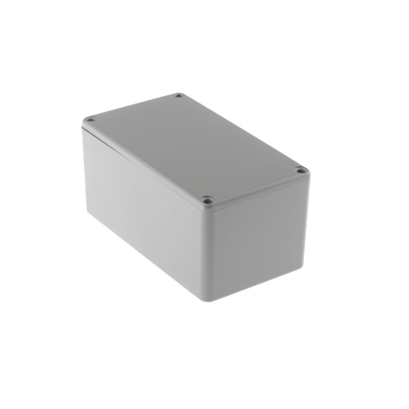 1 pcs - RS PRO Grey Die Cast Aluminium Enclosure, Grey Lid, 114.4 x 63.7 x 55.1mm