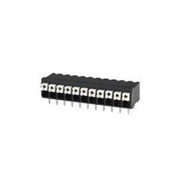1 pcs : TBLH10-350-11BK - Fixed Terminal Blocks Terminal block, screwless, High Temp, 3.5, Horizontal, 11, Black w Gray Button