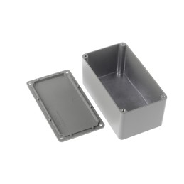 1 pcs - RS PRO Grey Die Cast Aluminium Enclosure, Grey Lid, 114.4 x 63.7 x 55.1mm