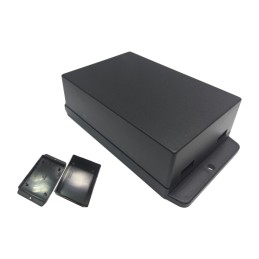 1 pcs - RS PRO Black ABS Enclosure, Flanged, Black Lid, 105 x 70 x 35mm