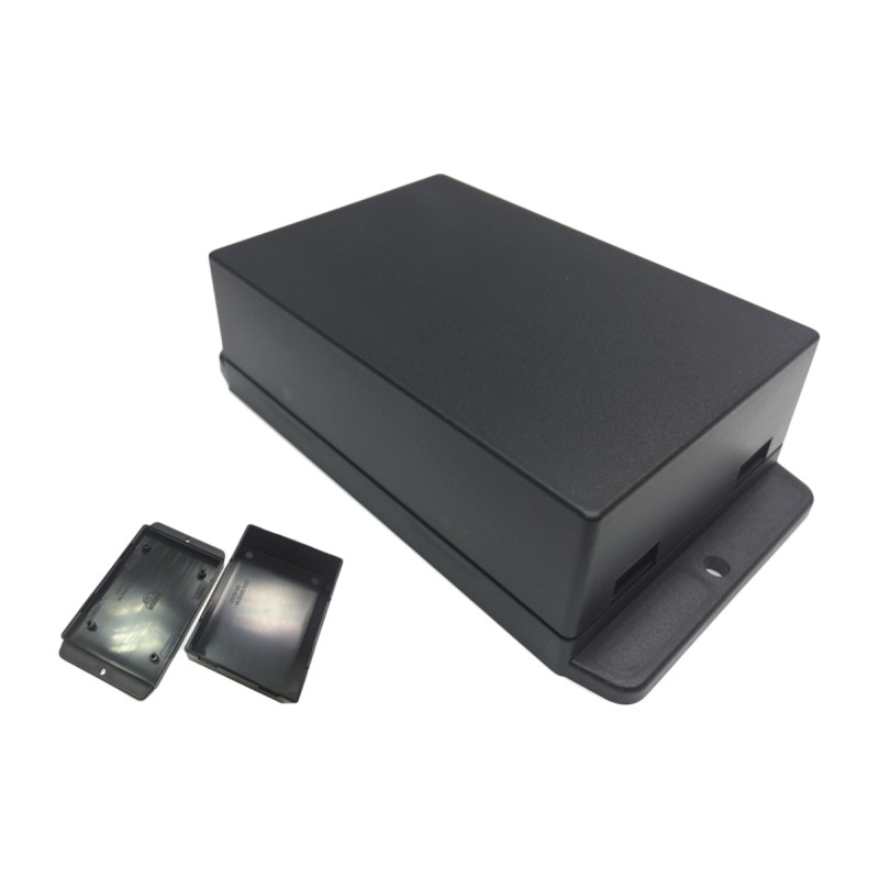 1 pcs - RS PRO Black ABS Enclosure, Flanged, Black Lid, 105 x 70 x 35mm