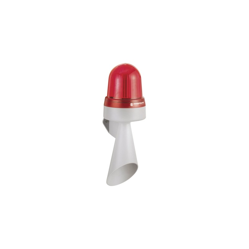 1 pcs - Werma 435 Series Red Horn Beacon, 10 - 48 V ac/dc, Bracket Mount, 108dB at 1 Metre