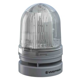 1 pcs - Werma EvoSIGNAL Mini Series White Sounder Beacon, 12 V dc, Base Mount